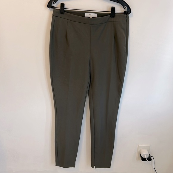 Reiss Stretch Pull On Pants Olive Gray - Picture 1 of 8